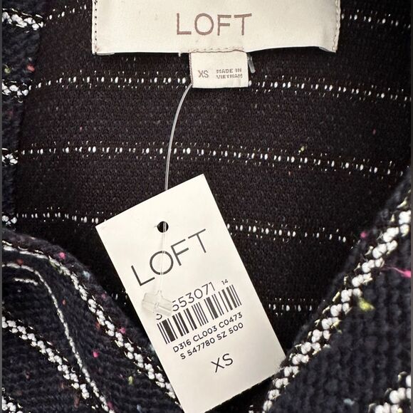 Loft Stripe Dress Navy Button Back Dress Size XS • NEW WITH TAGS • - Picture 8 of 10